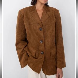 OVERSIZED VEGAN SUEDE BLAZER